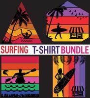 Surfing T-shirt Design Bundle vector