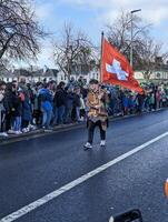 Galway, Ireland  03.17.2024 Saint Patrick's Day parade passing trough Galway city in Ireland photo