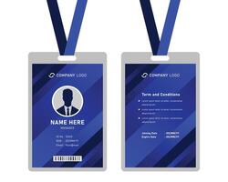 modern identity card design for corporate with mockup. minimal blue ID card design vector