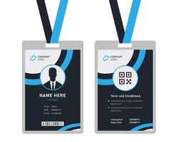 modern identity card design for corporate with mockup. minimal blue ID card design vector