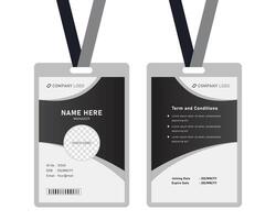 modern identity card design for corporate with mockup. minimal black and white ID card design vector