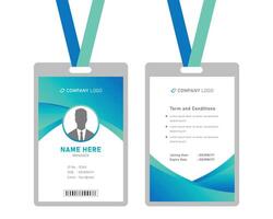 modern identity card design for corporate with mockup. minimal blue ID card design vector