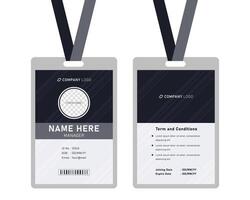 modern identity card design for corporate with mockup. minimal black and white ID card design vector