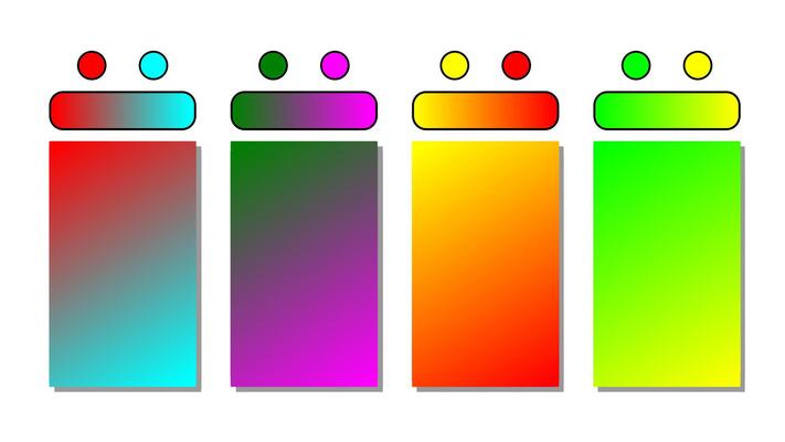 Set of vector gradient background. Cover set design with red, blue, green, purple, yellow, orange color. Beautiful abstract gradient for wallpapers, branding, business cards. Vector illustration