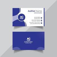 Blue color vector business card design template or abstract visiting card