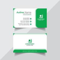 Green color vector business card design template or abstract visiting card