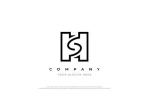 Initial Letter SH Logo or HS Logo Design vector