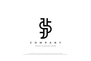 Minimal JS or SJ Logo Design vector