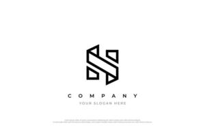 Minimal Letter SH or H Logo Design vector