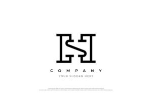 Minimal SH Logo or HS Logo Design vector