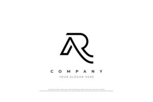 Initial Letter AR Logo or R Logo Design vector