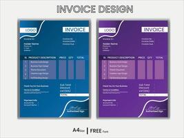 Modern Invoice Design Template vector