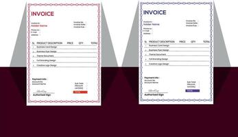 minimal Invoice vector design template