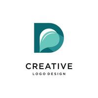 letter D with water drops, modern creative design logo concept vector