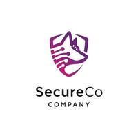 dog shield security logo design inspiration vector