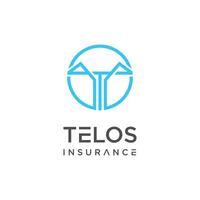 Insurance logo design inspiration with the concept of the letters T and O vector