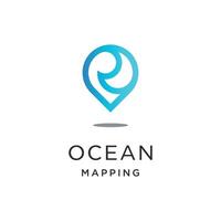 ocean mapping, template design inspiration vector