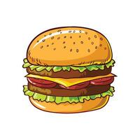 Burger on white background template design inspiration vector