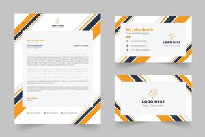 Abstract letter head with business card template vector