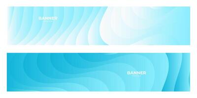 set of light blue wave banner background vector