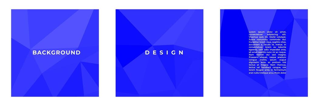 set of blue square background with abstract triangles suitable for cover social media post flyer template vector