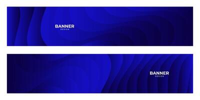 set of blue wave banner background vector