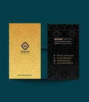 Modern Business Card - Creative and Clean Business Card Template. Luxury business card design template. Elegant dark back background with abstract golden wavy lines shiny. Vector illustration