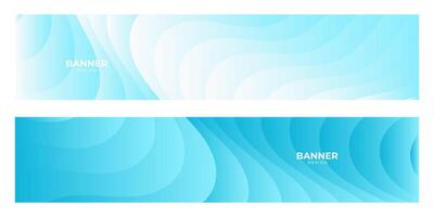 set of light blue wave banner background vector