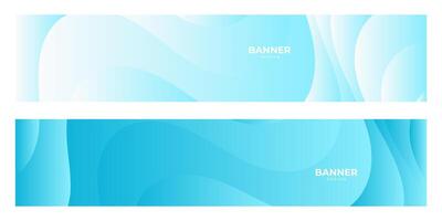 set of light blue wave banner background vector