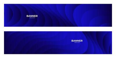 set of blue wave banner background vector