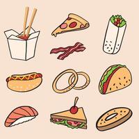 10 Fast Food Vector