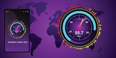 Vector illustration of internet speed test 5g suitable for visualizing technology to test internet speed background design