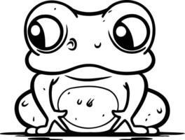 Cute cartoon frog. Vector illustration. Isolated on white background.