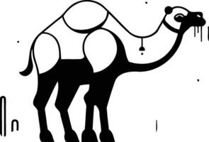 camello en Desierto plano vector ilustración. Desierto animal. camello en plano estilo.