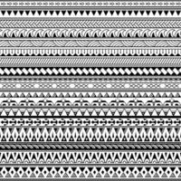 Set of maori polynesian tattoo line bracelets traditional ornaments border. Tribal sleeve seamless pattern vector. vector