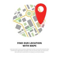 digital map location find point mark track gps system vector