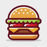 vector burger icon, full color