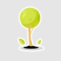 verde árbol icono. vector ilustración en plano estilo. aislado en gris antecedentes.