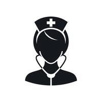 a black and white image of a nurse with a stethoscope on it vector