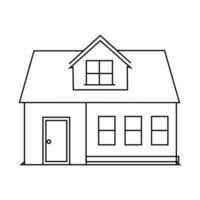 Continuous thin line home vector illustration, minimalist house icon. Continuous one line drawing heart inside house, Love in family symbol.