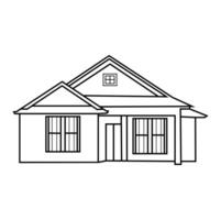 Continuous thin line home vector illustration, minimalist house icon. Continuous one line drawing heart inside house, Love in family symbol.