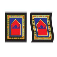 Eid Mubarak or Eid Al Fitr Template Design.Vector Illustration.Cute toy mosque and crescent moon displayed on round mirror with onion dome in the background. vector