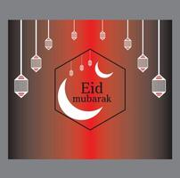 eid Mubarak o eid Alabama fitr modelo diseño.vector ilustración.lindo juguete mezquita y creciente Luna desplegado en redondo espejo con cebolla Hazme en el antecedentes. vector