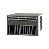 Realistic air conditioning, air conditioner vector illustrations. Closed and open air conditioner, flow cold and heat wind. Temperature and climate control system.