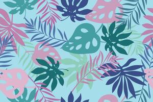 Tropical seamless pattern with palm leaves. vector