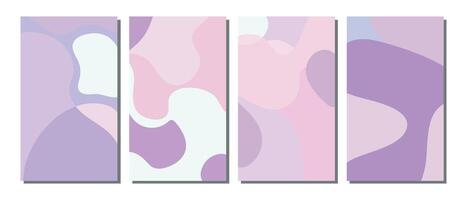 Set of abstract wavy backgrounds. Design in pastel colors. vector