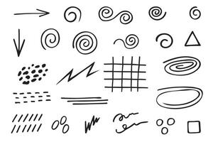 Doodle elements drawn by hand. vector