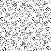 Doodle flowers. Background in doodle style. vector