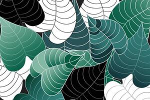 Nature green leaves background vector pattern