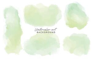 Set of Green Watercolor Abstract background vector